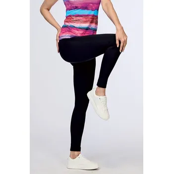 Dámské legíny Sportovní černé dámské legíny s potiskem 363 fit délka normální velikost 3XL