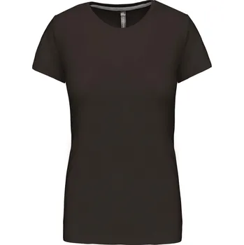 Dámské oblečení KARIBAN VINTAGE K380 / Dámské tričko s krátkým rukávem - dark khaki XL