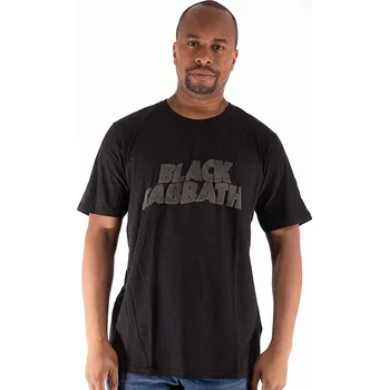Pánské tričko Black Sabbath tričko, Wavy Logo Hi-Build Black, pánské S