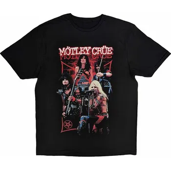 Pánská móda Motley Crue tričko, Live Montage Red Black, pánské L