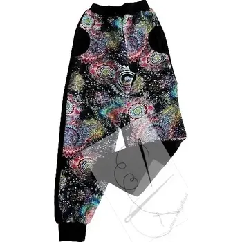 Tepláky vzor mandala vel.122 (zadní díl jednobarevný)