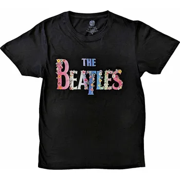 Pánské tričko The Beatles tričko, Floral Logo Black, pánské XXL