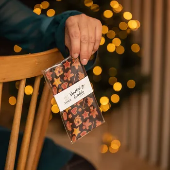 Cukrovinka Hořká čokoláda s vánočním potiskem