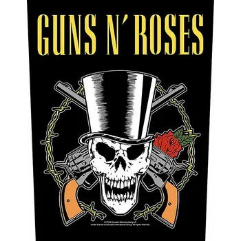 Nášivka Guns N Roses nášivka na záda CO+PES 30x27x36 cm, Skull &amp; Guns