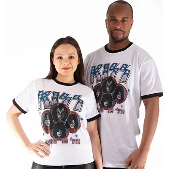 Pánská móda KISS tričko, Alive in '77 White, pánské S