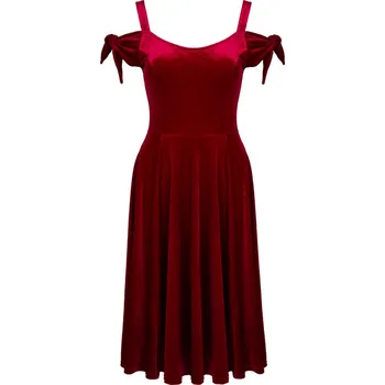 Dámské šaty Středně dlouhé šaty Rockabilly z Hell Bunny - Carrie Dress - Ženy - červená