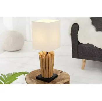 Lampička Osvetleni-Stejskal | Stolní lampa z přírodního dřeva Euforie bílá