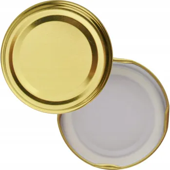 Víčko na zavařovací sklenici FI 82 Šroubovací Víčka uzávěru víčka na sklenice 82 mm 4 úchyty 10 ks zlaté