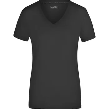Dámské tričko DAIBER JN 928 / Dámské elastické tričko s výstřihem do V - black M