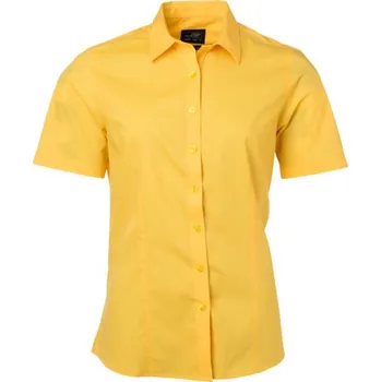 Dámská košile DAIBER JN 679 / Dámská popelínová košile s krátkým rukávem - yellow XXXL