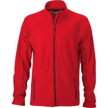 Pánská mikina DAIBER JN 597 / Pánská strukturovaná fleecová bunda - red/carbon L