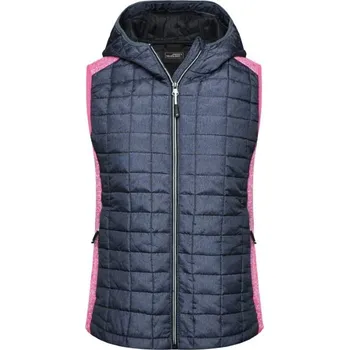 Dámská vesta DAIBER JN 767 / Dámská pletená hybridní vesta - pink melange/anthracite melange XXL