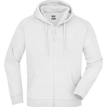 Pánská mikina DAIBER JN 59 / Pánská mikina s kapucí na zip - white XL