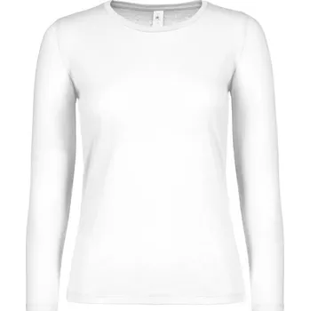 Dámské tričko B&C E150 LSL / Dámské tričko s dlouhým rukávem - white XS