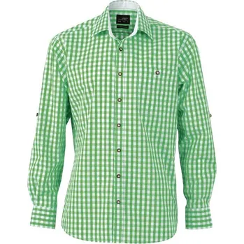 Pánská košile DAIBER JN 638 / Pánská kostkovaná košile v tradičním vzhledu - green/white L