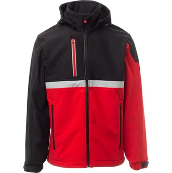 Pánská mikina PAYPER WISE S00095-0489 / Pánská softshellová bunda s odnímatelnou kapucí - red/black 5XL