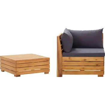 Zahradní sestava Nábytek XL 2dílná zahradní sedací souprava s poduškami masivní akácie 316088