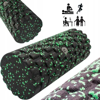 Pěnový válec Masážní válec s výstupky enero fit 33 cm x 14 cm černý