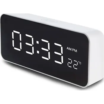 Hodiny Budík GreenBlue bílý, 15,5 cm