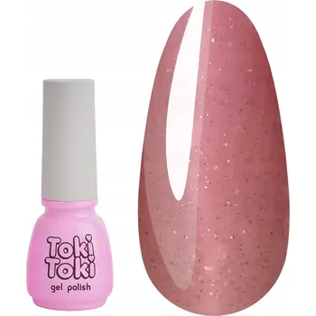 Lak na nehty Hybridní lak na nehty Toki-Toki Fairytale FT05 růžový se třpytkami 5 ml