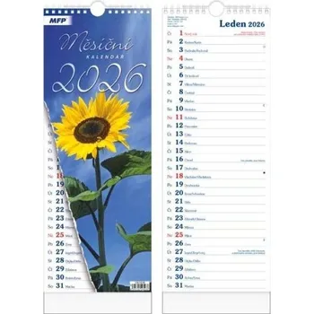 Kalendář Kalendář nástěnný, kravata, Slunečnice 2026