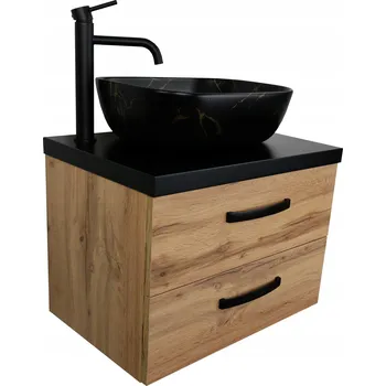 Koupelnový nábytek Skříňka pod umyvadlo Meblico dub wotan matná 50 cm se 2 zásuvkami