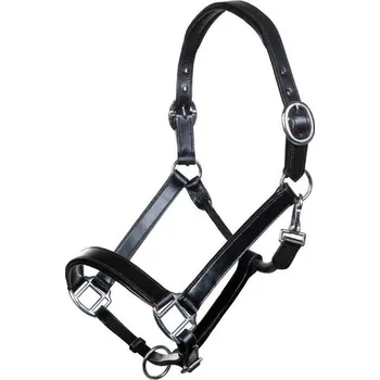 Kožená ohlávka HKM Economic black PONY