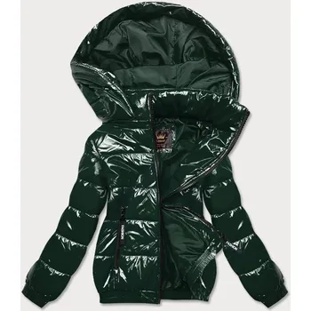 Dámská cargo bunda Lesklá zelená bunda pro ženy se stahovacím lemem I5H67B Libland, odstíny zelené XXL (44) i392_19043-48