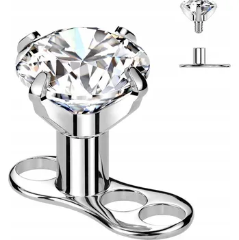 Piercing Dermální implantát (Dermal Anchor) z lékařského titanu s křišťálem piercing mi12 1.6mm