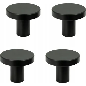 Nábytkové kování 4 x Kulatá nábytková úchytka černá kovová 2,5 cm malá úchytka na skříňku