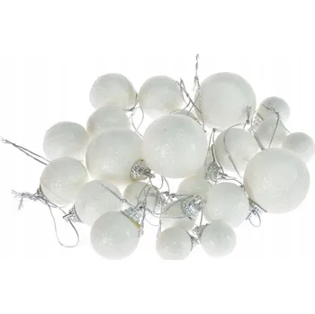 Vánoční dekorace Sada bílých vánočních koulí