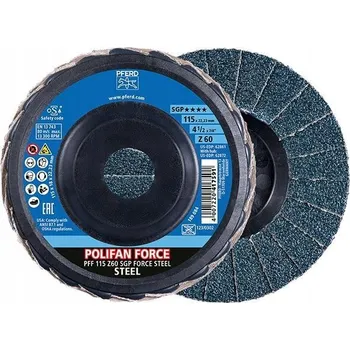 Brusný kotouč Lamelový kotouč talířový FORCE SGP STEEL 115mm zrnitost 60 Pferd