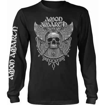 Pánská móda Amon Amarth tričko dlouhý rukáv, Grey Skull Black, pánské S
