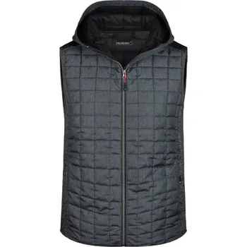 Pánská vesta DAIBER JN 768 / Pánská pletená hybridní vesta - grey melange/anthracite melange XXXL