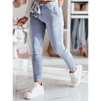 Dámské kalhoty Dámské kalhoty s páskem ROSSALI Dstreet UY2530 Barva: Modrá - světle, Velikost: XL