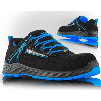 Dílna VM FOOTWEAR CAROLINA 2235-S1P ESD / Bezpečnostní polobotka ESD S1P, bez kovových součástí - černá/modrá 37