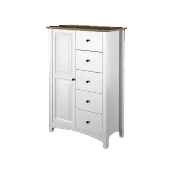 Komoda Interier-Stejskal | Komoda Castello Soft masiv borovice S18C - Castello dekory Bílá patina