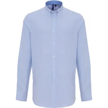 Pánská košile PREMIER PR 238 / Pánská Oxford pruhovaná košile s dlouhým rukávem - white/oxford blue M