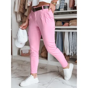 Dámské kalhoty Dámské kalhoty s páskem MODELA Dstreet UY2563 Barva: Růžová, Velikost: L