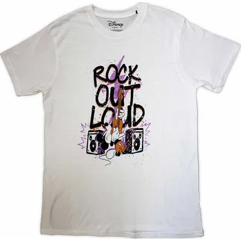 Pánské tričko Mickey Mouse tričko, Rock Out Loud White, pánské S