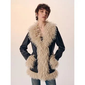 Dámský kabát Koženkový kabát - L - House - černá - 173EW-99X