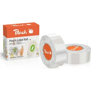 Tiskárna PEACH PE101 - štítky, 14x40mm, 180ks, termální syntetický papír, transparentní