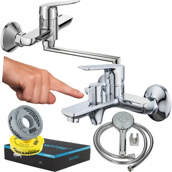 Vodovodní baterie Jednopáková nástěnná vanová a sprchová baterie Sotbe VANTAA, stříbrná