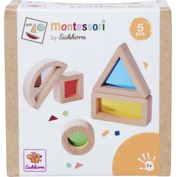 Dřevěná hračka EICHHORN DŘEVO Montessori baby smyslové bloky set 5 tvarů | 752771