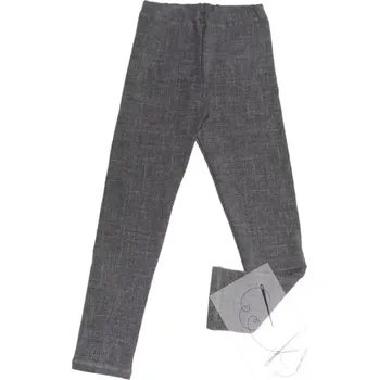 Dívčí legíny Zateplené legíny barva šedá efekt jeans vel.128