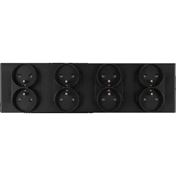 Elektrická zásuvka KONTAKT ZÁSUVKA ELEKTRICKÁ PLASTOVÝ RÁMEČEK MATNÝ F60 ČTYŘNÁSOBNÝ 4x2 ČERNÝ