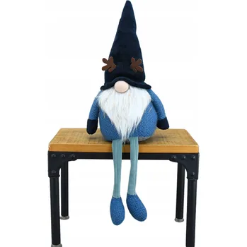 Vánoční dekorace Vánoční dekorace gnóm modrý sedící se sob 59 cm