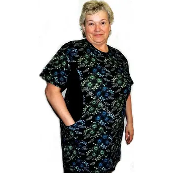 Dámská tunika Tunika NELA Neon květy na černé