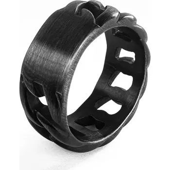 Prsten Prsten z chirurgické oceli Black Cuban - Velikost prstenu 62 (US 10)