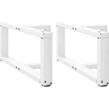 Jídelní stůl zahrada-XL Nohy konferenčního stolku ve tvaru T, 2 ks, bílé, 70 x 25 x (30-31) cm, ocel 4013017